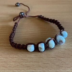 NWOT Bolo Brown and Blue Beaded Bracelet